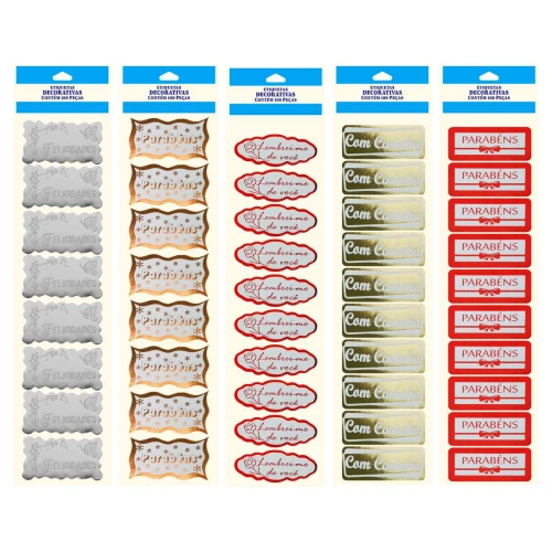 Etiqueta fantasia variadas pacote com 100