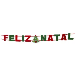 Faixa feliz natal 128cm Multiart