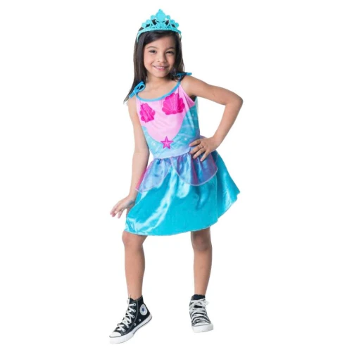 Fantasia vestido sereia com tiara Master Toy