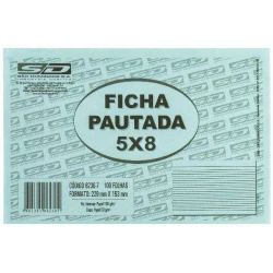 Ficha pautada 5x8 com 100 unidades 203x127mm Animativa