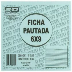 Ficha pautada 6x9 229x152mm com 100 unidades São Domingos