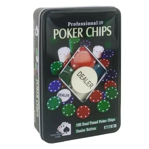 Fichas poker chips profissional com 100 unidades C3B Comércio