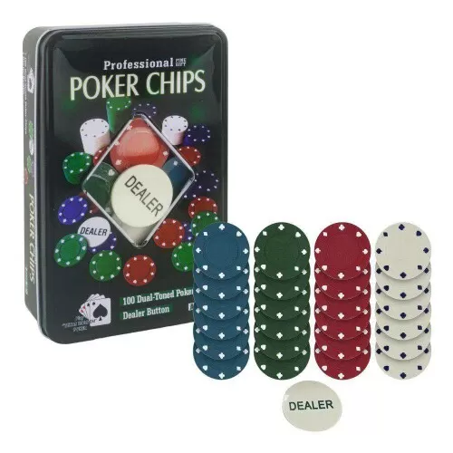 Fichas poker chips profissional com 100 unidades C3B Comércio