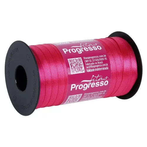 Fita de cetim simples 100mt x 07mm pink 303 Progresso CF001