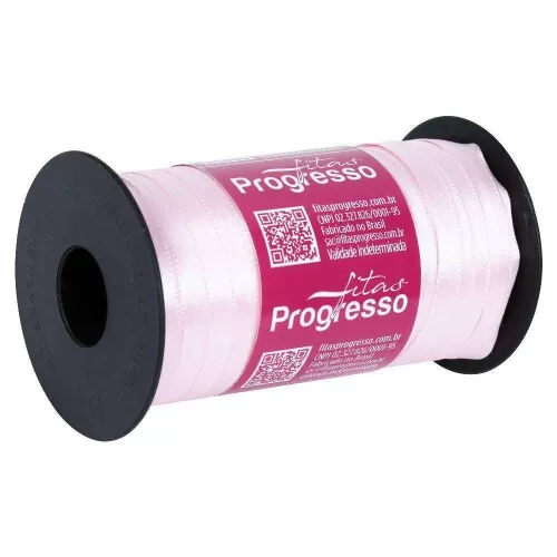 Fita de cetim simples 100mt x 07mm rosa bebê 310 Progresso CF001