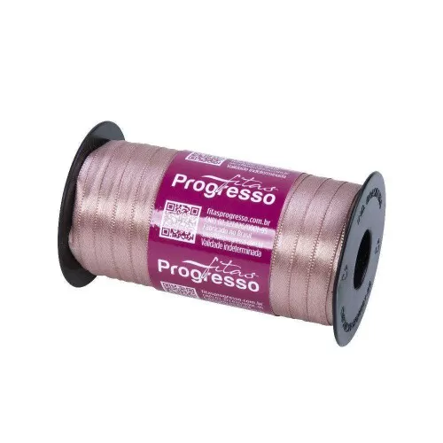 Fita de cetim simples 100mt x 07mm rosa velho 1143 Progresso CF001