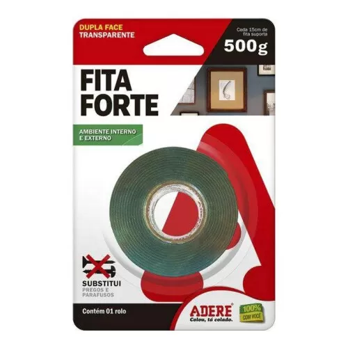 Fita dupla face 12mm x 2mt transparente blister Adere