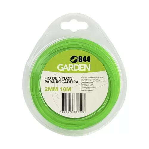 Fio de nylon 2mm x 10mts para roçadeira garden B44 Imports