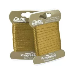 Fita de cetim duplo 10mt x 04mm dourado 1353 Progresso T900