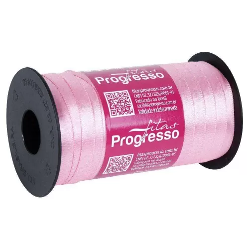 Fita de cetim simples 100mt x 07mm rosa escuro 240 Progresso CF001