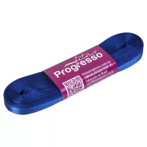 Fita de cetim simples 10mt x 07mm azul pavão 276 Progresso CF001