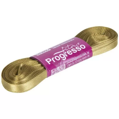 Fita de cetim simples 10mt x 07mm dourado 1353 Progresso CF001