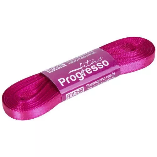 Fita de cetim simples 10mt x 07mm pink 303 Progresso CF001