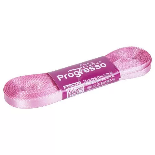 Fita de cetim simples 10mt x 07mm rosa escuro 240 Progresso CF001