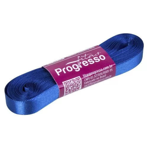 Fita de cetim simples 10mt x 10mm azul pavão 276 Progresso CF002