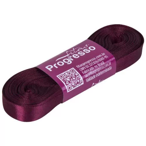 Fita de cetim simples 10mt x 10mm marsala 1355 Progresso CF002