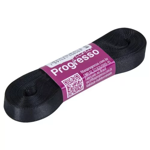 Fita de cetim simples 10mt x 10mm preto 219 Progresso CF002