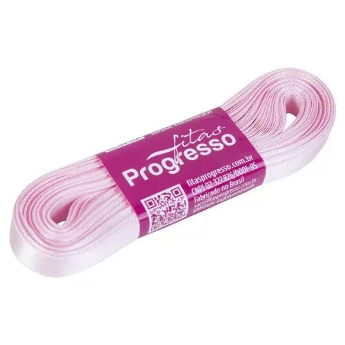 Fita de cetim simples 10mt x 10mm rosa bebê 310 Progresso CF002