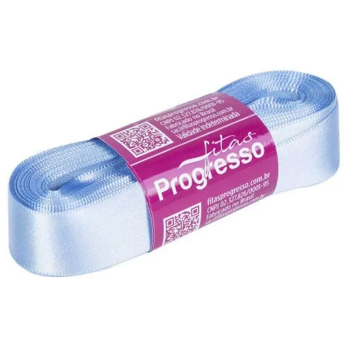 Fita de cetim simples 10mt x 22mm azul celeste 246 Progresso CF005