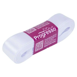 Fita de cetim simples 10mt x 22mm branco 201 Progresso CF005