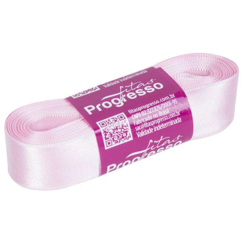 Fita de cetim simples 10mt x 22mm rosa bebê 310 Progresso CF005