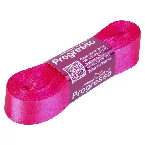 Fita de cetim simples 10mt x 22mm rosa cítrico 279 Progresso CF005