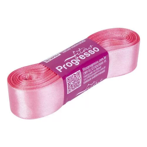 Fita de cetim simples 10mt x 22mm rosa pétala 009 Progresso CF005