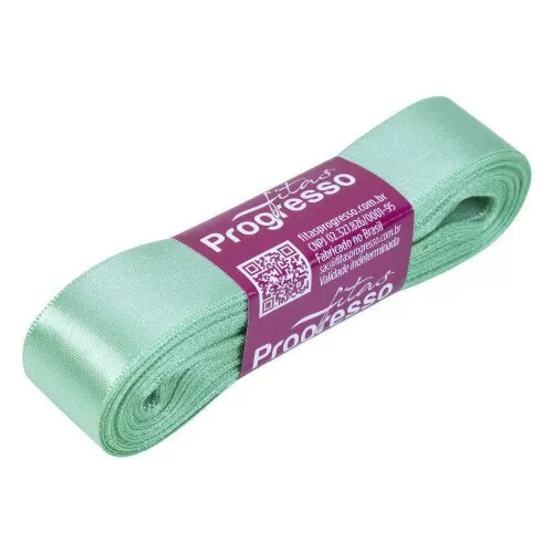 Fita de cetim simples 10mt x 22mm verde menta 232 Progresso CF005