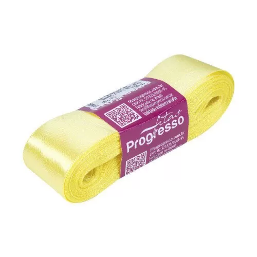 Fita de cetim simples 10mt x 30mm amarelo canário 242 Progresso CF007