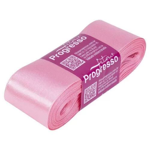 Fita de cetim simples 10mt x 38mm rosa pétala 009 Progresso CF009