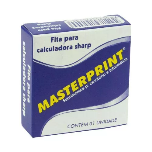 Fita para máquina de calcular nylon preta e vermelha Sharp Masterprint