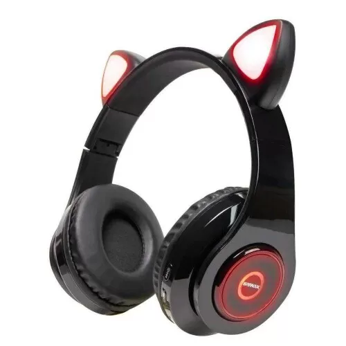 Fone de ouvido headphone orelhas de gato led sem fio Fortebras