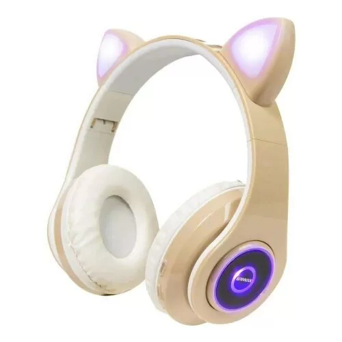 Fone de ouvido headphone orelhas de gato led sem fio Fortebras