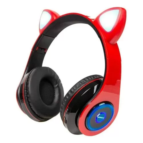 Fone de ouvido headphone orelhas de gato led sem fio Fortebras