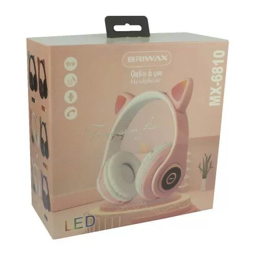 Fone de ouvido headphone orelhas de gato led sem fio Fortebras