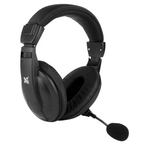 Fone de ouvido headset preto 3.5 P2 com microfone Maxprint