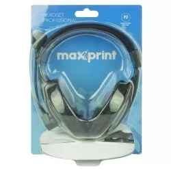 Fone de ouvido headset preto 3.5 P2 com microfone Maxprint