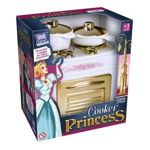 Fogão Play Cooker Princess com acessórios Zuca Toys