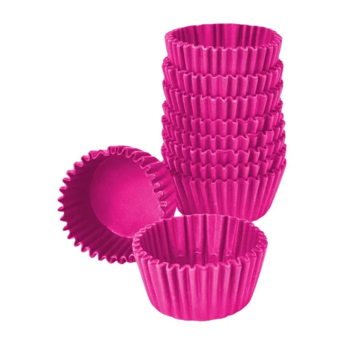 Forma de brigadeiro nº5 rosa escuro com 100 unidades Mago