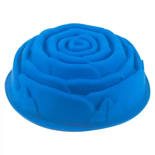 Forma de silicone para bolo redonda 18cm formato de rosa Ke Home