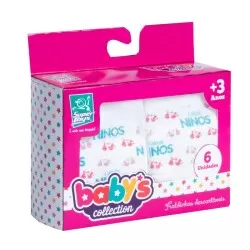 Fraldinhas descartáveis para boneca Babys com 06 peças Super Toys