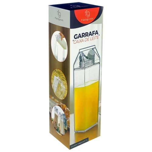 Garrafa acrílica 1000ml caixa de leite Flash Goods