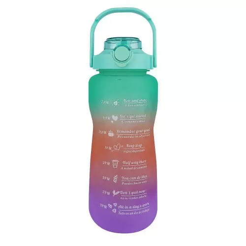 Garrafa para água acrílica 2000ml com alça motivação colors