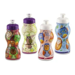 Garrafa plástica infantil 250ml sleeve Coruja Plasduran