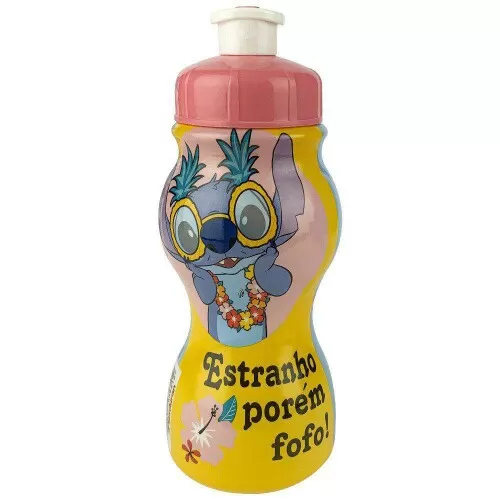 Garrafa plástica infantil 250ml sleeve Stitch Plasduran