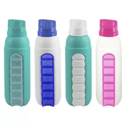 Garrafa plástica squeeze com porta comprimidos 750ml Plasduran