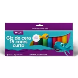 Giz de cera curto com 15 cores Onda Pro