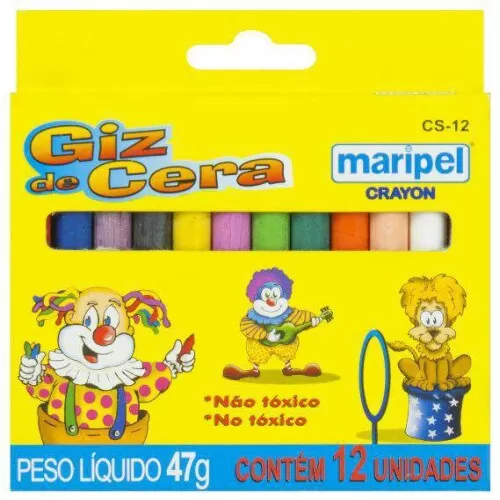 Giz de cera Maripel com 12 cores