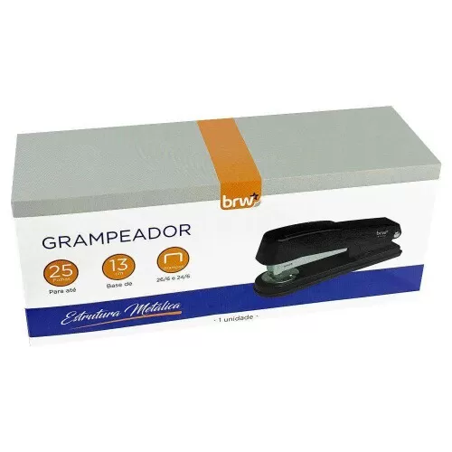 Grampeador 26/6 e 24/6 para 25 folhas 13cm Brw