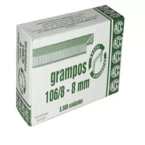 Grampo galvanizado 106/8 com 5000 unidades Acc